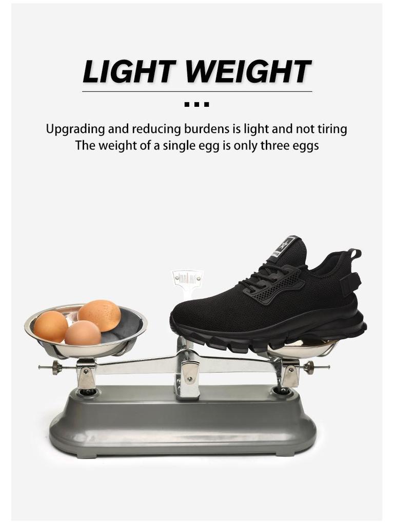 2024 Lightweight Steel Toe Work Shoes - Smash and Puncture Resistant, Comfortable, Woven Design.