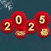 Traditional 2025 Spring Festival Paper Fan Happiness Chinese New Year Paper Fan Household