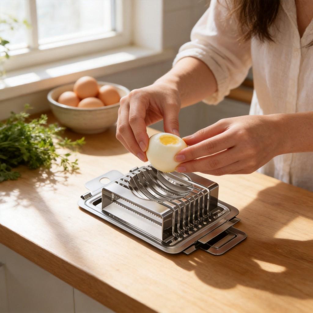 Stainless Steel Egg Slicer Multi Functional Kitchen Tool For Home Cooking And Gift Giving