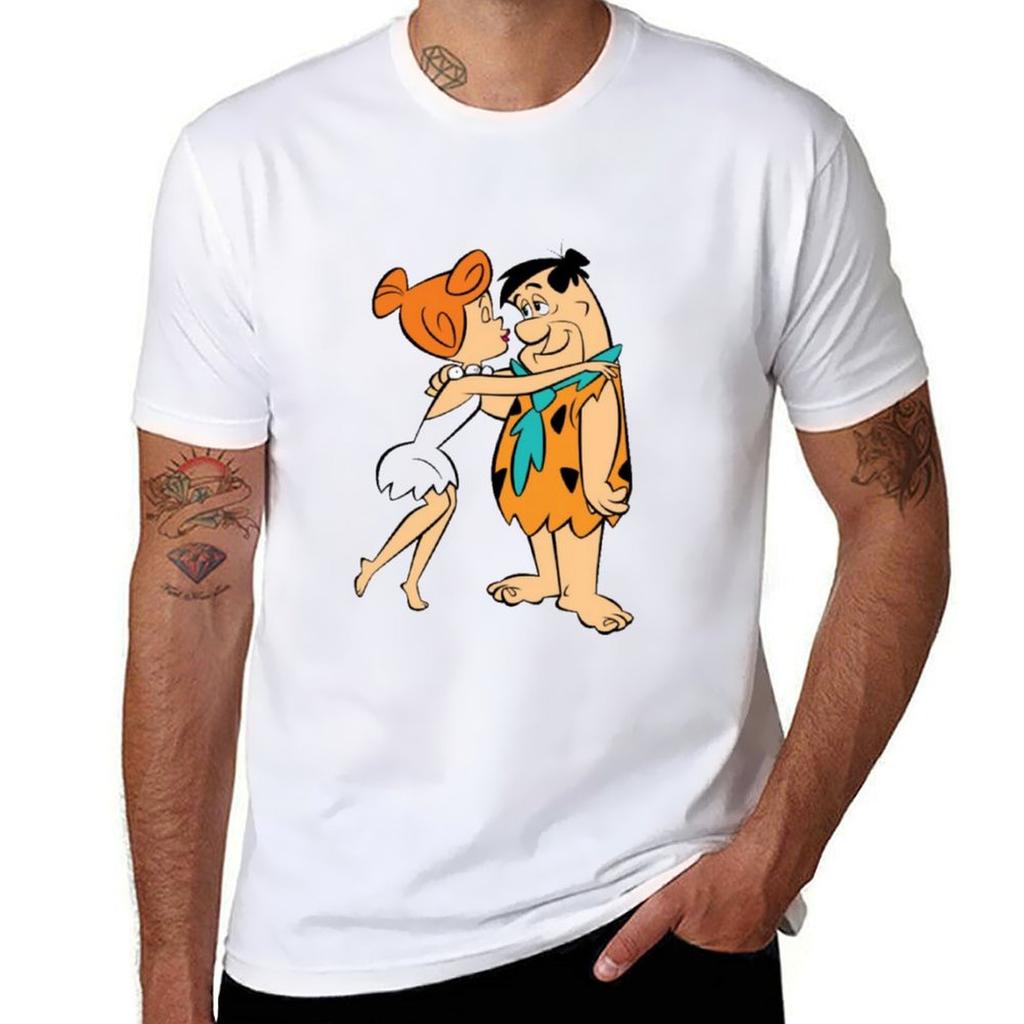 Peter and Wilma Flintstone T-Shirt Quick Drying Boys Animal Print Animal Prinfor Boys New Edition Mens Clothes