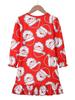 Girls' Christmas Festival 3D Printed Long Sleeve Dress - Fashionable Round Neck Style