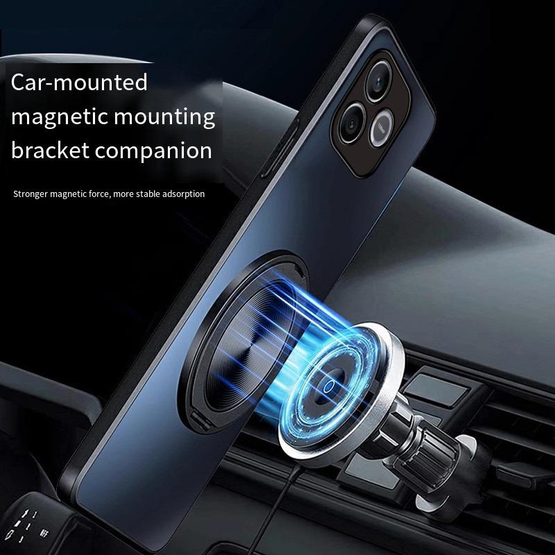 For Magsafe Magnetic Case For Honor 600 Lite Matte Shockproof 360° Rotating Ring Holder Cover For Honor 600Lite Hard Back Cases