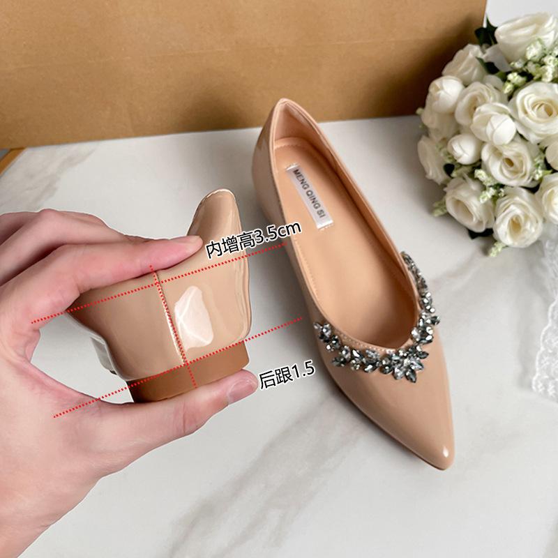 

Внутренняя высота не утомляет ноги, стразы, пайетки, туфли с цветами, плоские каблуки, женская обувь, универсальные остроносые туфли-лодочки, мягкая подошва 40