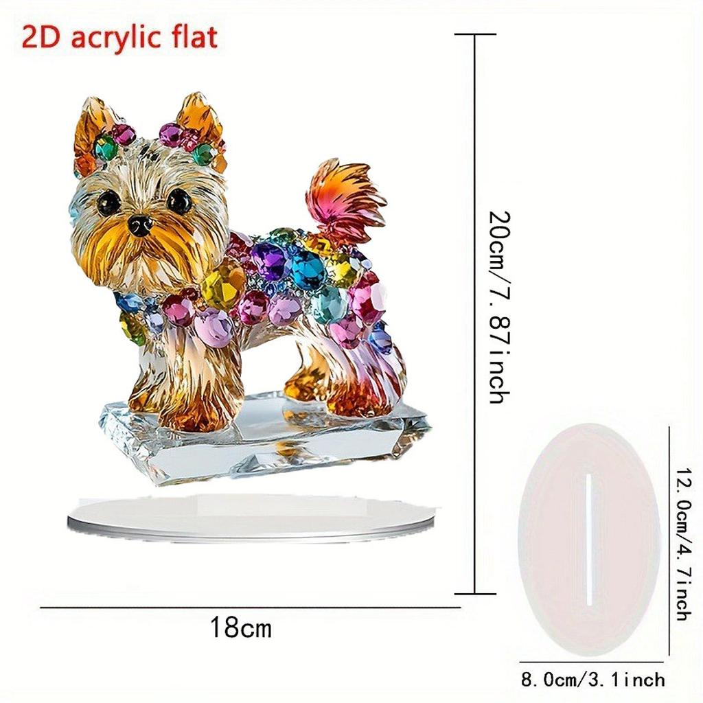 2D Animal Figurine Statue Gift Table Ornament Tabletop Sign Acrylic Desktop Plaque for Decorative Indoor Office