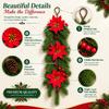 European Style Plastic Christmas Wreath Ornament with Pine Needles and Red Berries