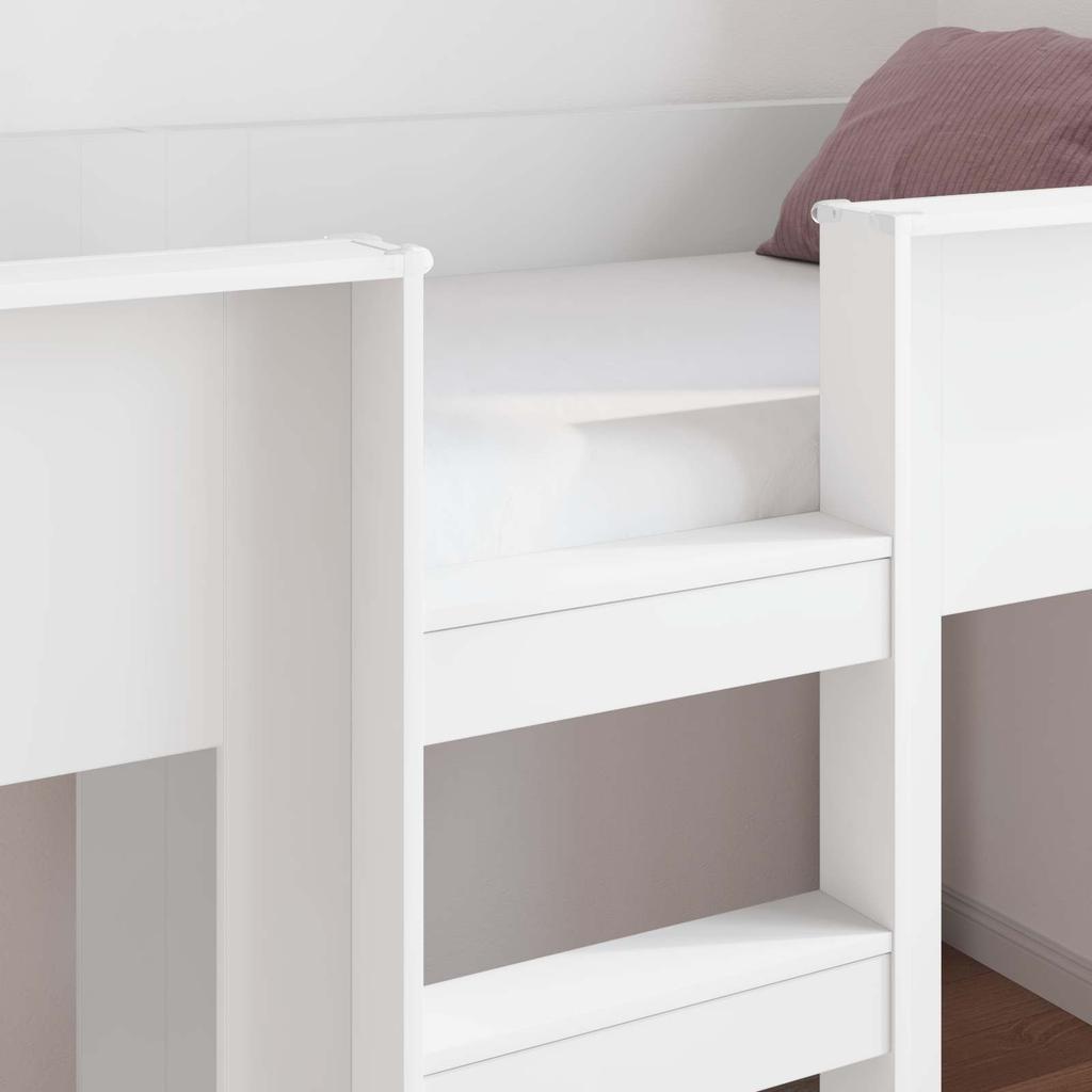 Kids Bunk Bed White 75 X 190 Cm Particleboard