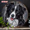 Border Collie Dog Rustic Wooden Background Tin Sign  Vintage Durable Metal Plaque Wall Decor Pet Lover Home Office Wall Art