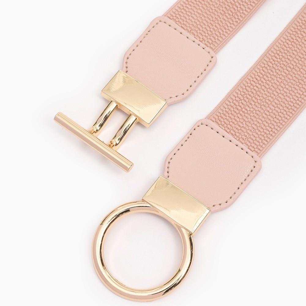 Exquisite Elastic Waistband Casual Round Buckle Waist Strap Waist Belts Women