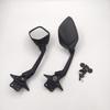 Universal Rearview Mirror Yamaha TMAX 560 530 Scooter - Black Carbon Fiber Style ABS Housing Aluminum Stem Convex Lens
