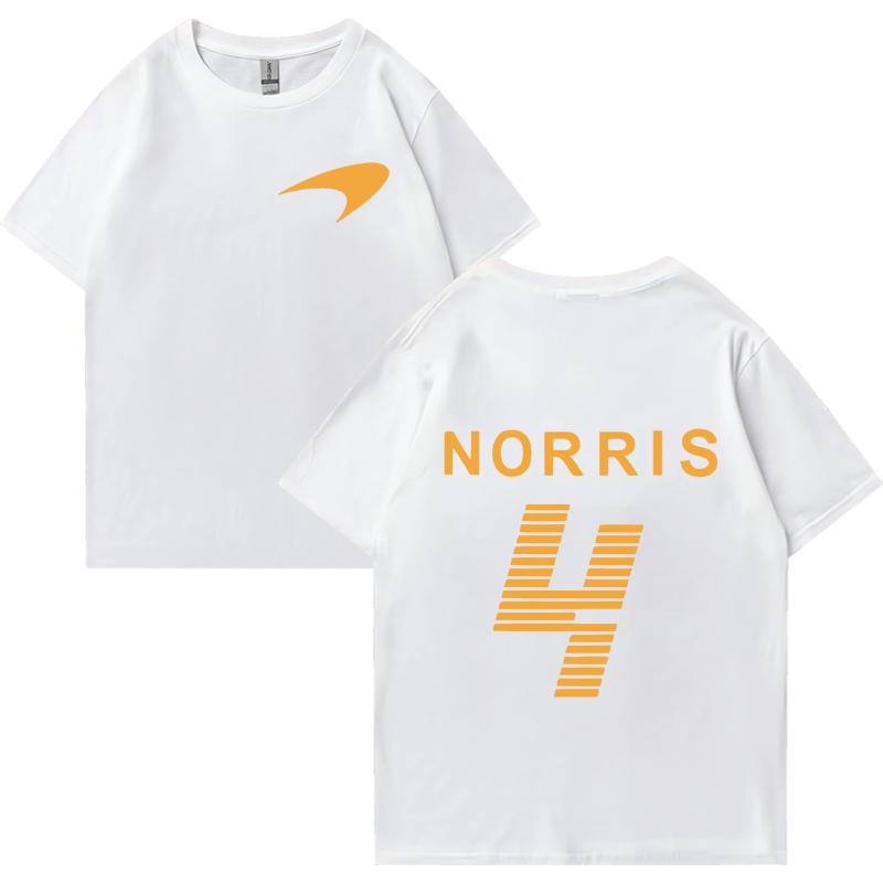 Hot Lando Norris Racing Driver Double Sided Print Sweatshirt Men Women Plus Size Tops Cotton Short Sleeve Hip Hop Tee Shirt