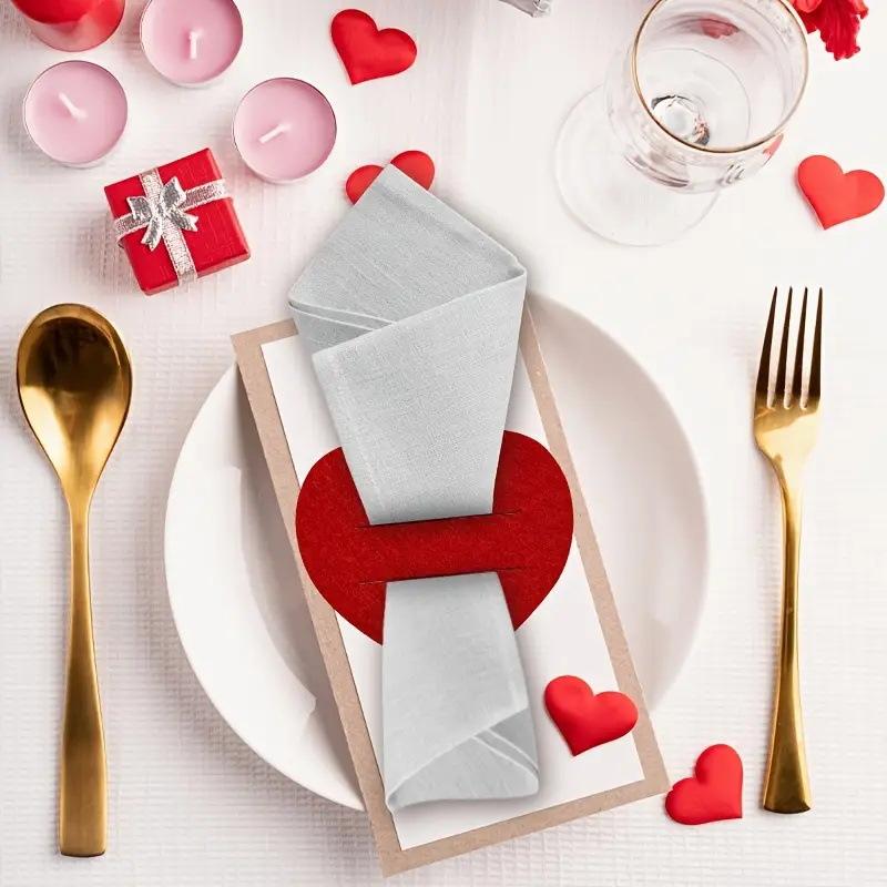 

10Pcs Heart-Shaped Knife And Fork Covers, Valentine S Day And Birthday Party Decoration Items, Home Tabletop Ornaments A
