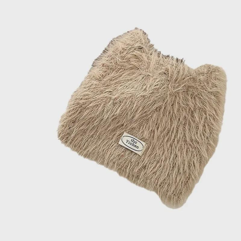"Kids' Cute Cat Ears Plush Wool Hat - Cozy, Warm, and Stylish for Autumn and Winter"
