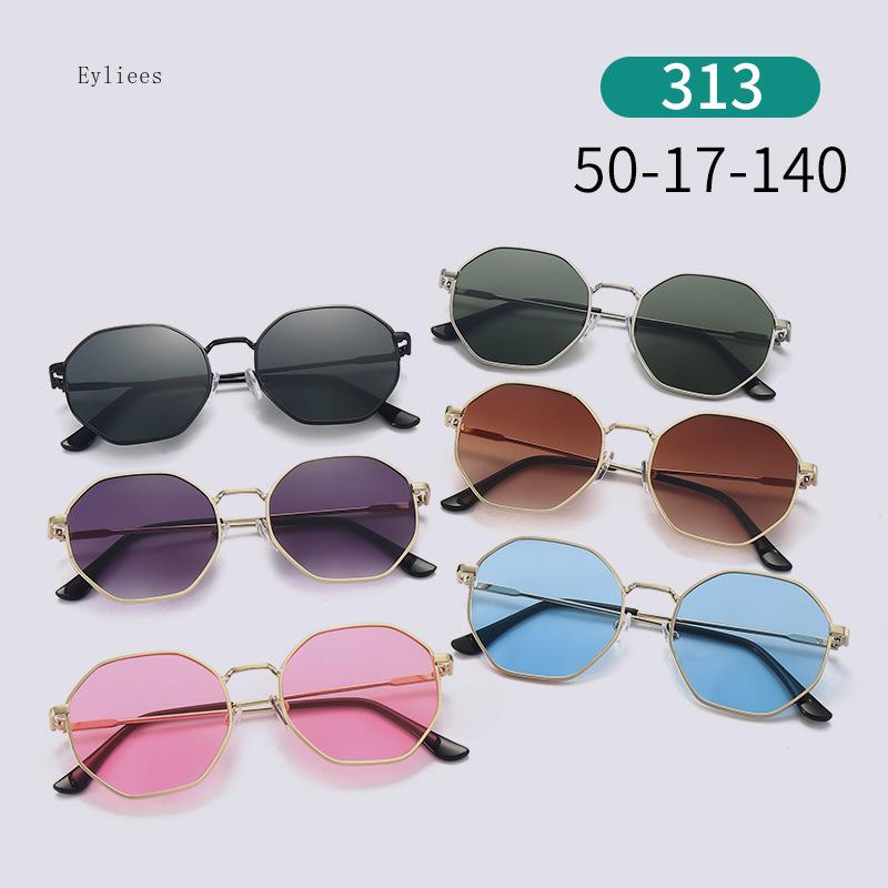 Personalized Multi Women's Sun Goggles New Fashionable Metal Polygonal Sunglasses Driving Travel Anti UV Sunshades Sunglasses