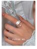 Silver Korean Style Wide Band Pearl Ring - Niche Texture Open Design for Autumn and Winter