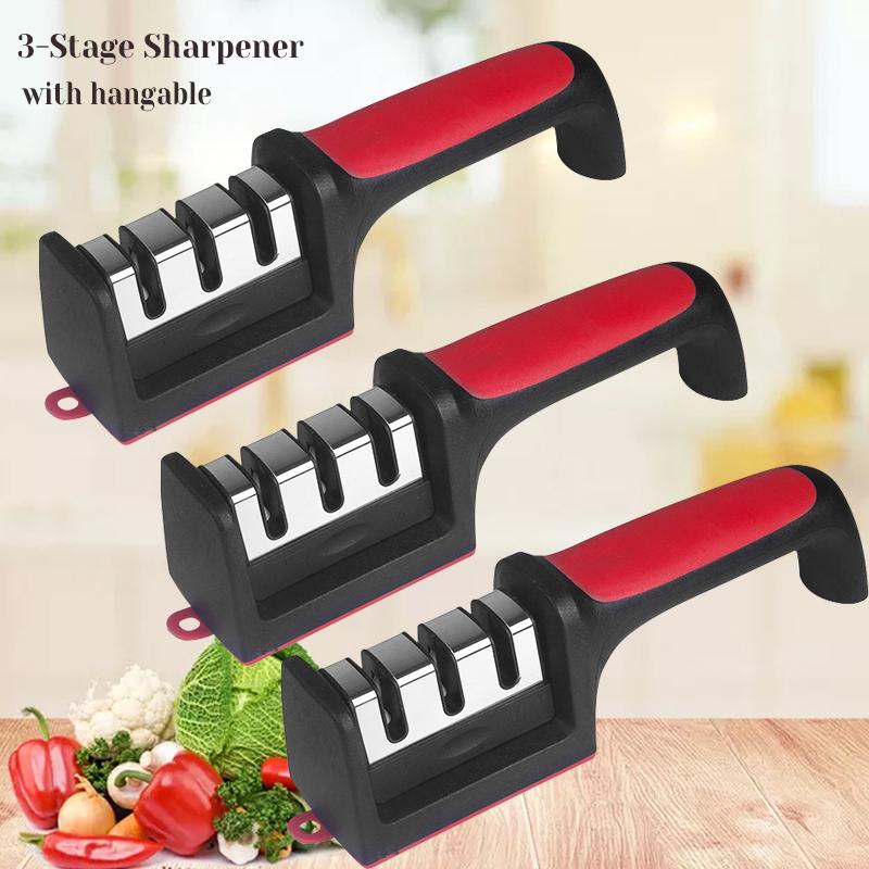 Professional 3/4 Purpose Knife Sharpener Multi-Kitchen Knife Scissor Sharpening Stone Hand-Held Quick Knife Sharpener Tool