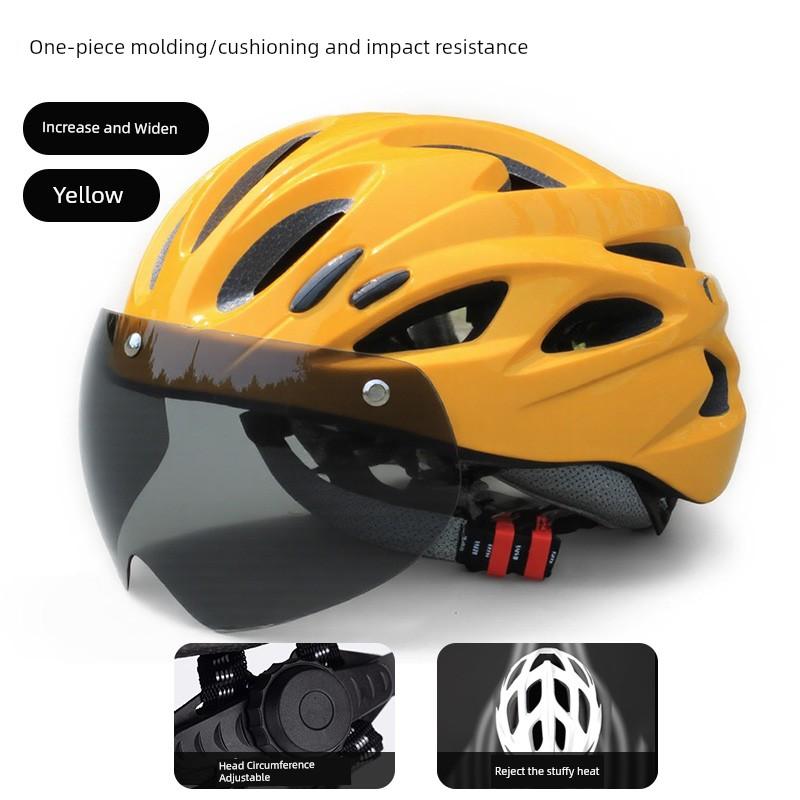 Yu Zhaolin Bicycle Helmet with Integrated Goggles, One-Piece Riding Helmet for Men and Women, Mountain and Road Bike Safety Helmet