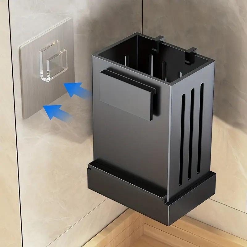 1-Piece Kitchen Utensil Rack-Multifunctional Draining Chopstick Plastic Holder Wall-Mounted Or Freestanding No Drilling Wall Box