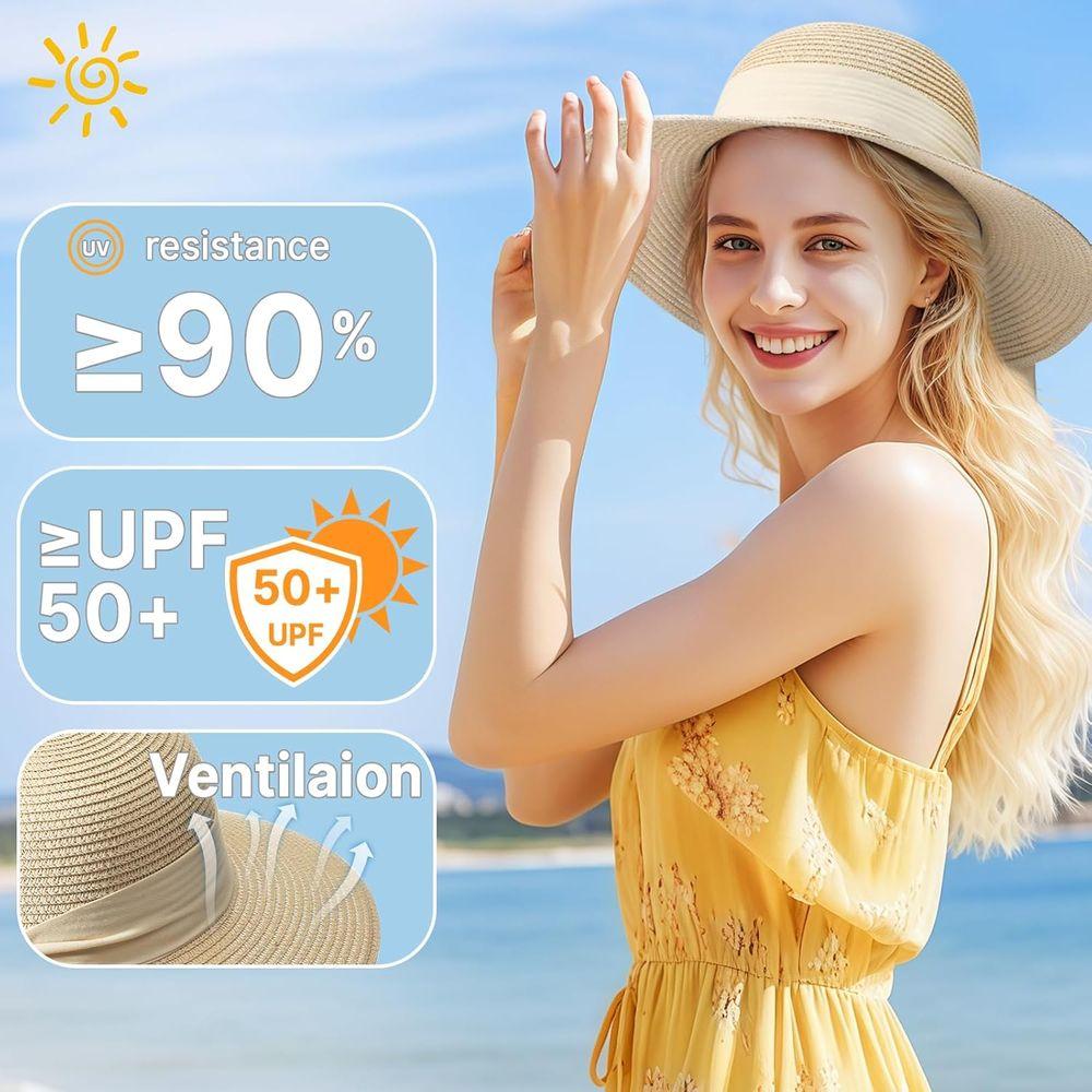 Women's UV-Protected 50+ Sun Hats for Beach and Outdoor Activities