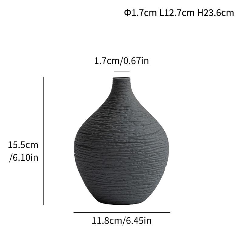 Simple Ceramic Vase Decoration Narrow Mouth Flower Pot Living Room Interior Office Desktop Gift