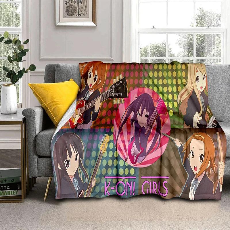3D Kawaii Girls K-ON Cartoon Cute Lolita Blanket,Soft Throw Blanket for Home Bedroom Bed Sofa Picnic Travel Cover Blanket Kids