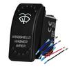 Waterproof White LED Rocker Switch for Light Bar Spot Lights 5P/7P ON-OFF-ON 12V/24V Heavy Duty for Car Boat Truck SUV 4x4 Hilux