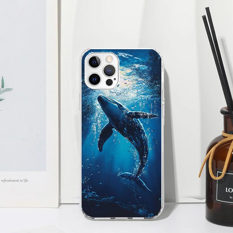 Humpback Whale Sea Giant Phone Case For Iphone 17 Air 16 15 Plus 16E 14 Pro Max 13 Mini 12 11 7 8 SE Fundas Soft Back Cover 17 A