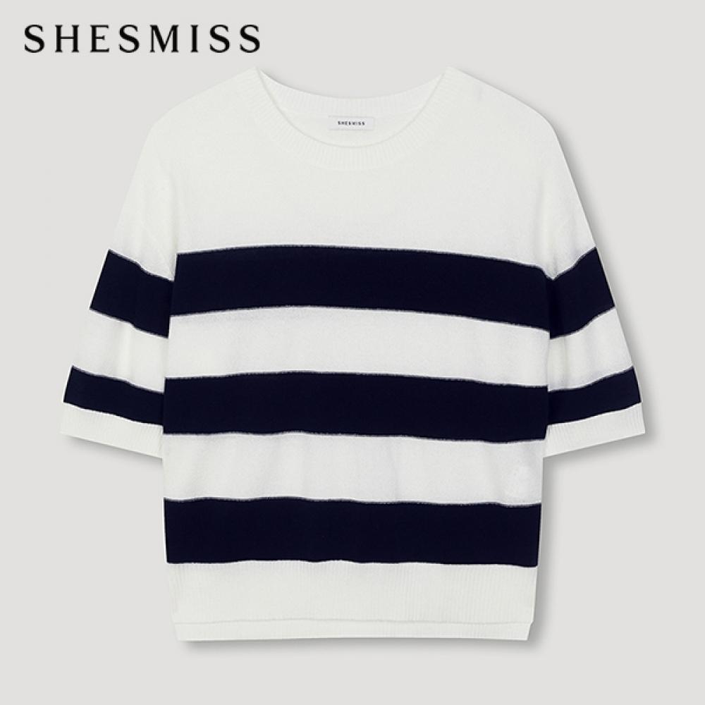 

Вязаный топ с короткими рукавами Shs Miss Stripe Sskpon21160 Ow off-white/55