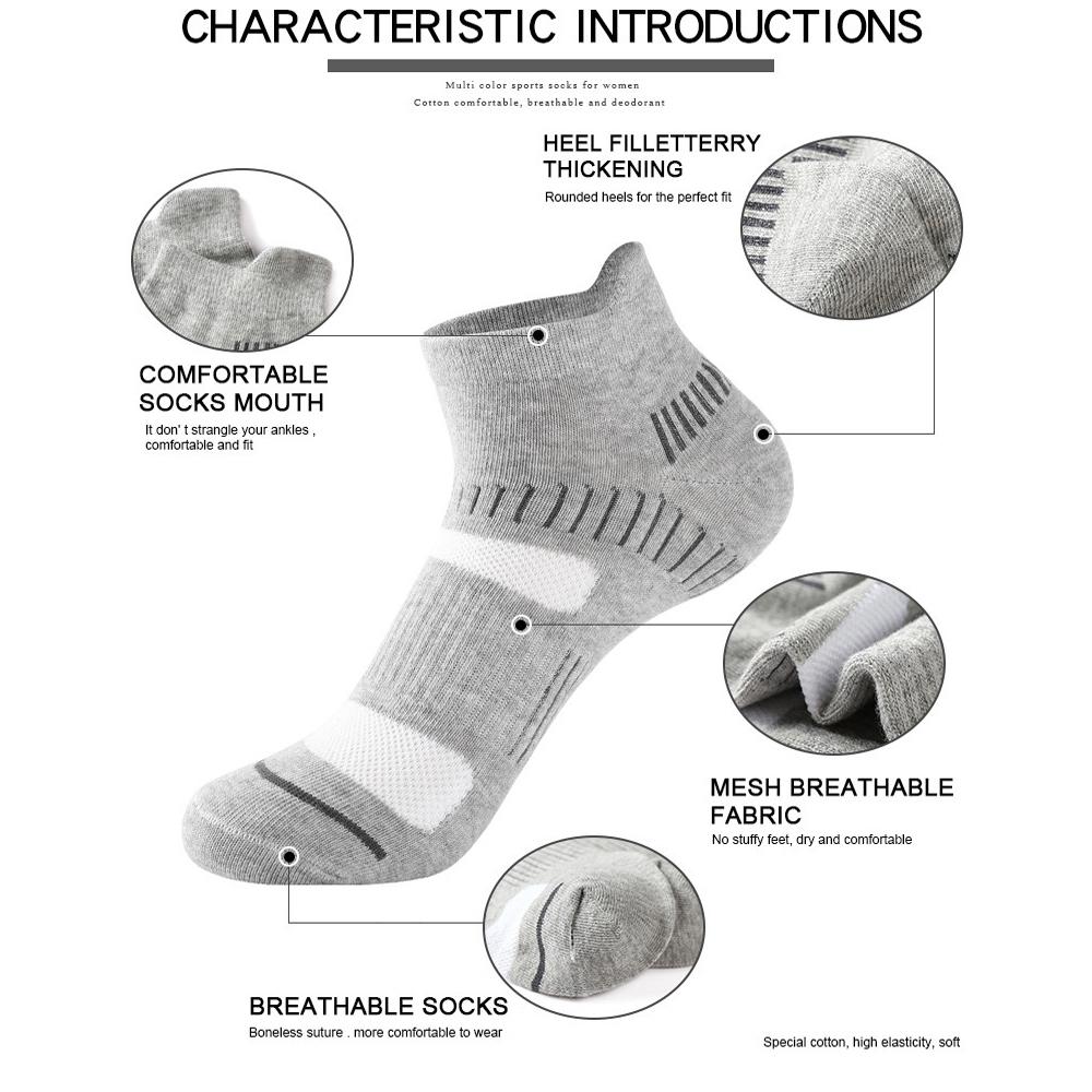 3 Pairs Sports Socks Breathable Athletic Cushioned Support Ankle Socks High Quality Fitness Sport Basketball Running Socks