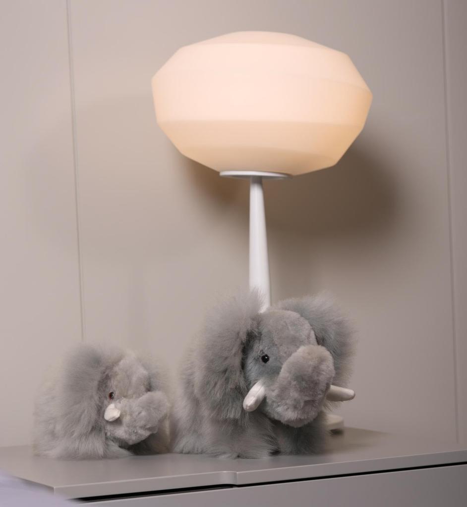 INJOI Plush Animal, Natural Alpaca Fur, Rare, Fluffy, Handmade, Cute, Perfect Gift for Anniversaries and Special Occasions (Elephant, 30cm, Gray,