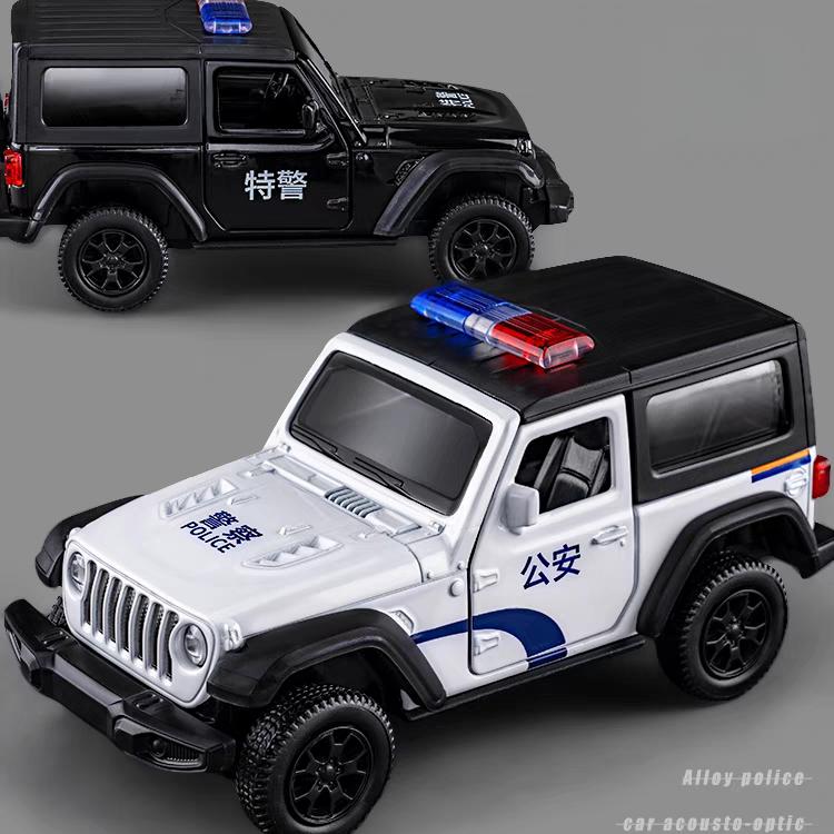 Chinese Police Car Series BMW M5 Ford Mustang VW T-ROC Jeep Wrangler Diecasts & Toy Vehicles 1:36 Alloy Model Pull Back Cars