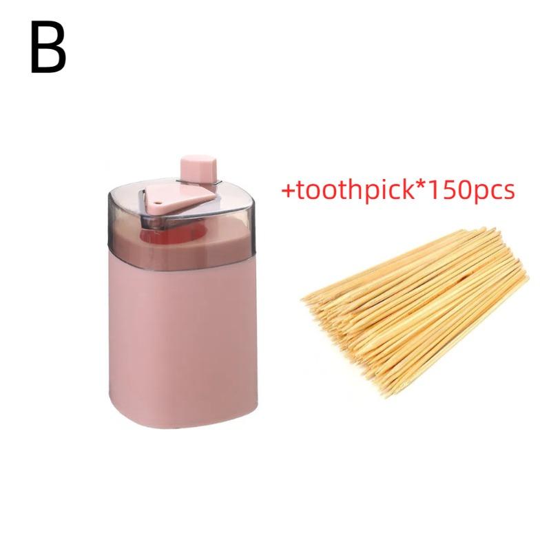 Automatic Pop-Up Toothpick Dispenser Portable Travel Container Sleek Desktop Decor for Kitchen Dining Table Refillable Gadget