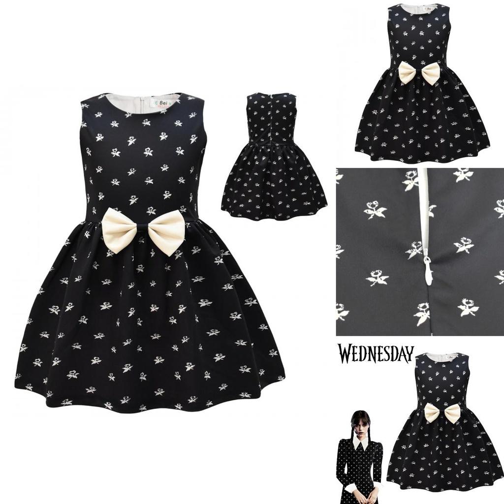 Hohe Qualität The Addams Family Wednesday Cosplay Kostüm für Kinder