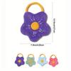 1pc Hand Towel with Hanging Flower Shaped Design, Household Kitchen Absorbent Handkerchief Pink