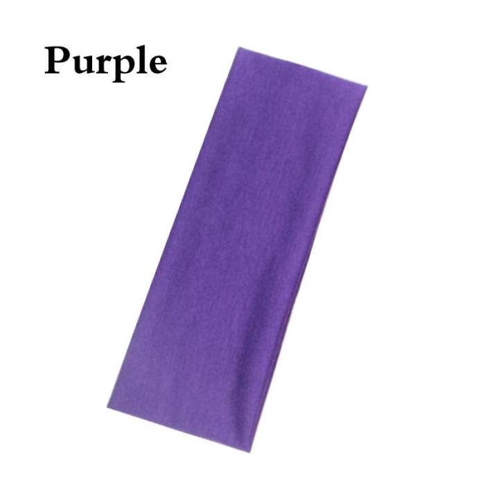 2PC Sweat Absorb Soft Wide Cotton Elastic Headband Running Yoga Stretch Hairbands Women Colorful Sports Headband