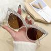Stylish Cat Eye Sunglasses with Rhinestones 2026 New Women Shades Ins Trendy Vintage Handmade Brand Designer Eyewear