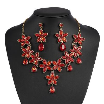 Ensemble deux pièces collier et boucles d'oreilles en cristal personnalisé haut de gamme