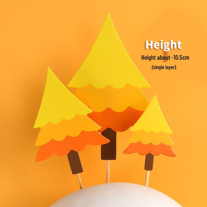 Forest Leaves Cake Topper: Apple & Coconut Tree Decor with Free Shipping