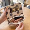 Portable Canvas Polka Dot Cosmetic Bag Large Capacity Small Item Bag  Lipstick Pouch