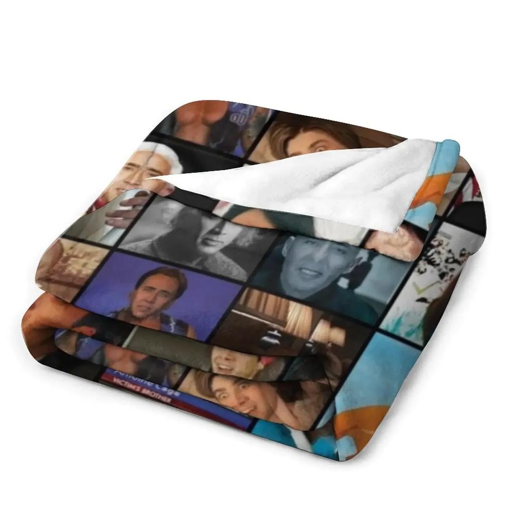 Nicholas Cage Pattern - Nicolas Cage - Nick Cage Nic Throw Blanket Designers Heavy Fluffy Softs Comforter Blankets