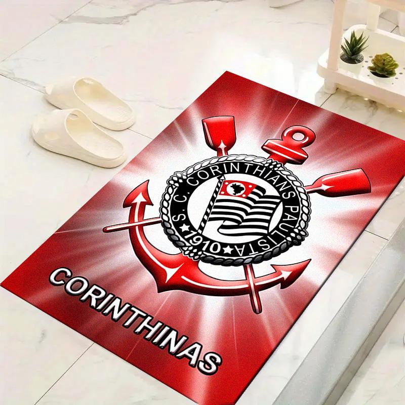 Tappeto SC Corinthians Paulista per Soggiorno Camera da Letto Casa Decorazione Divano, Tappetino Antiscivolo per Giochi Bambini