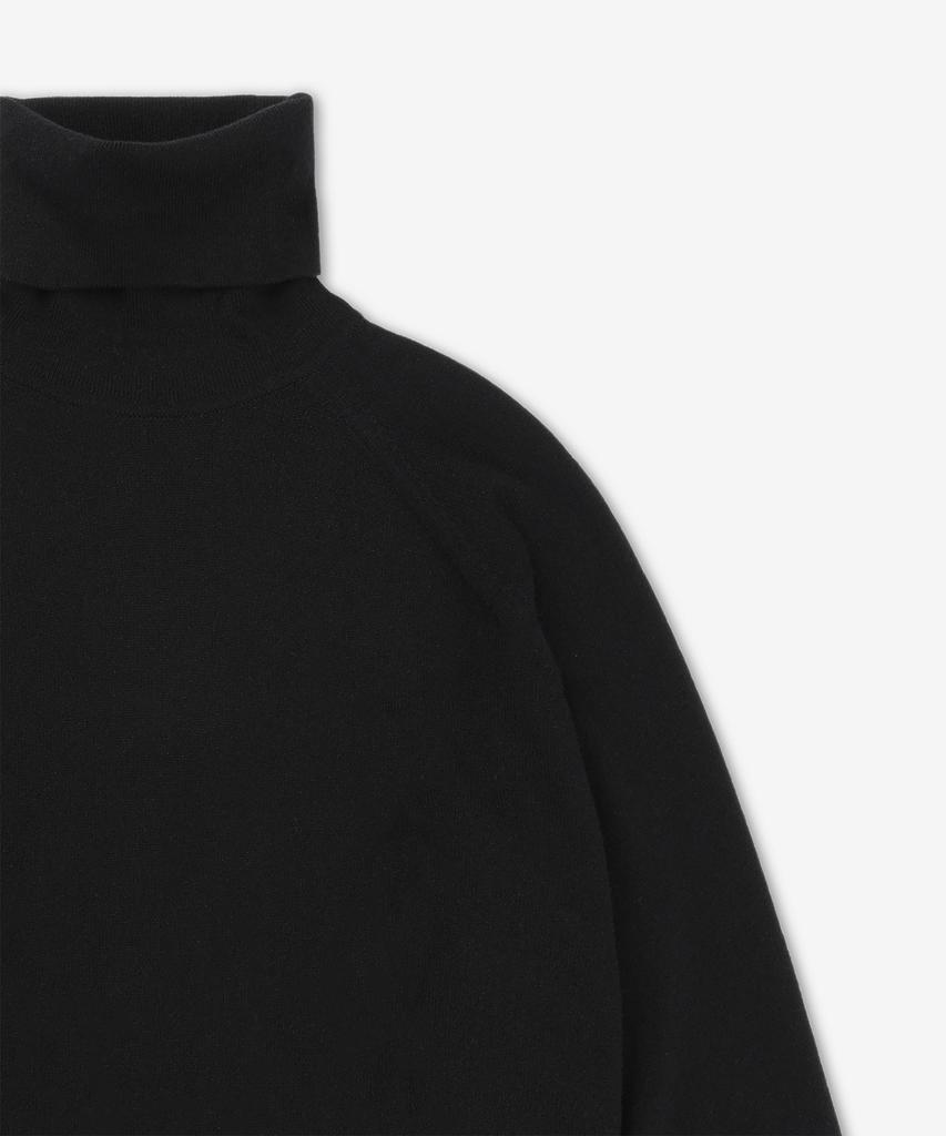 SAINT LAURENT Cashmere Cassandre Embroidered Logo High-Neck Knit - Black / 820746Yall21000
