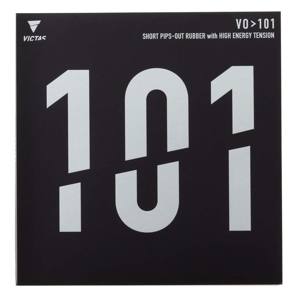 VICTAS Table Tennis Rubber, VO101, Black, Size 1.6