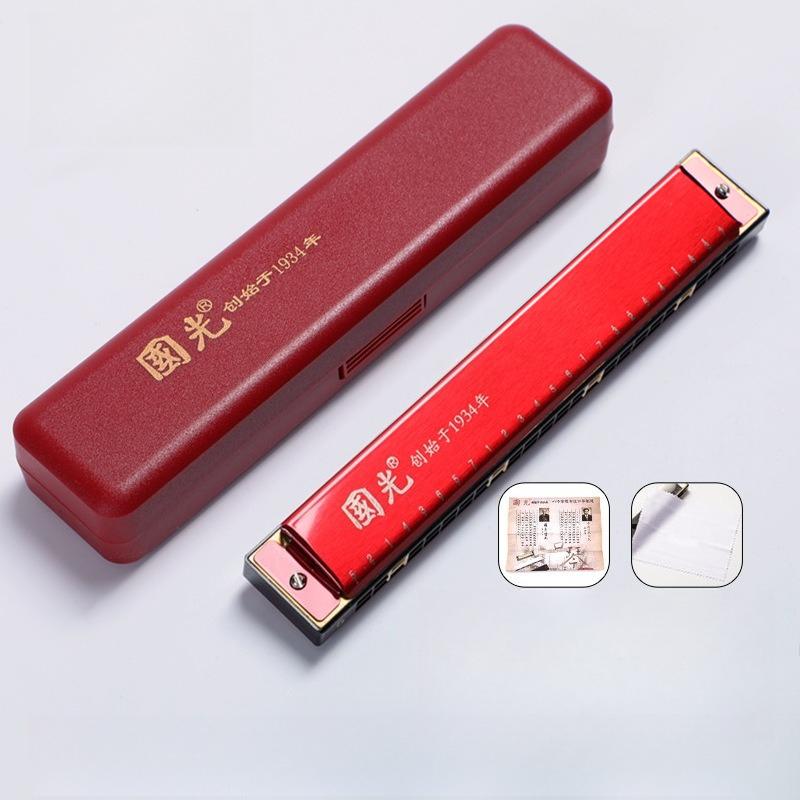 Harmonica 24-hole Polyphonic C Key Beginner Student Children Men and Women Self-taught Introductory Harmonica Instrument