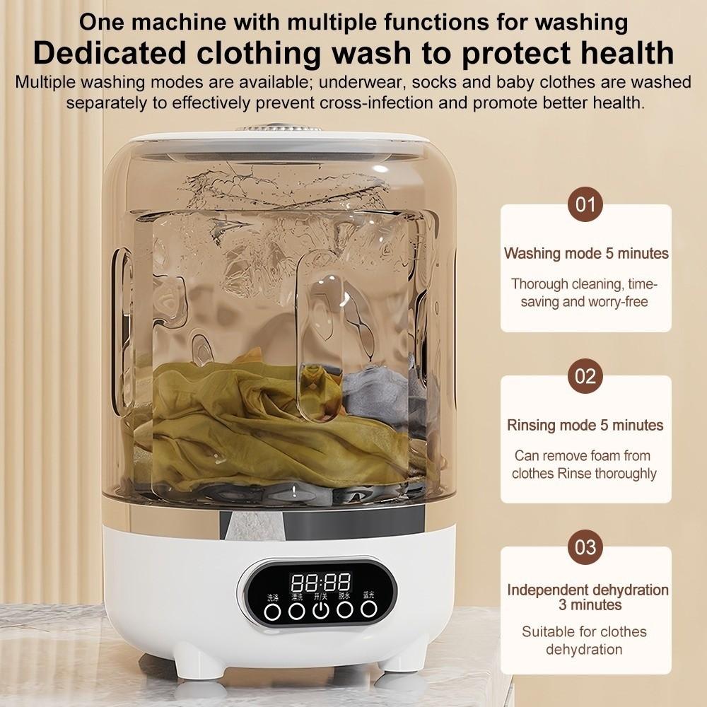 Easy To Carry Turbo Washing Machine 4000mAh Wireless Washing Machine Underwear Washing Machine