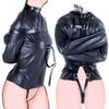 PU Leather Asylum Straight Jacket Costume Body Harness Strap Restraints  Body Bondage Armbinder Sex Toy for Women and Men