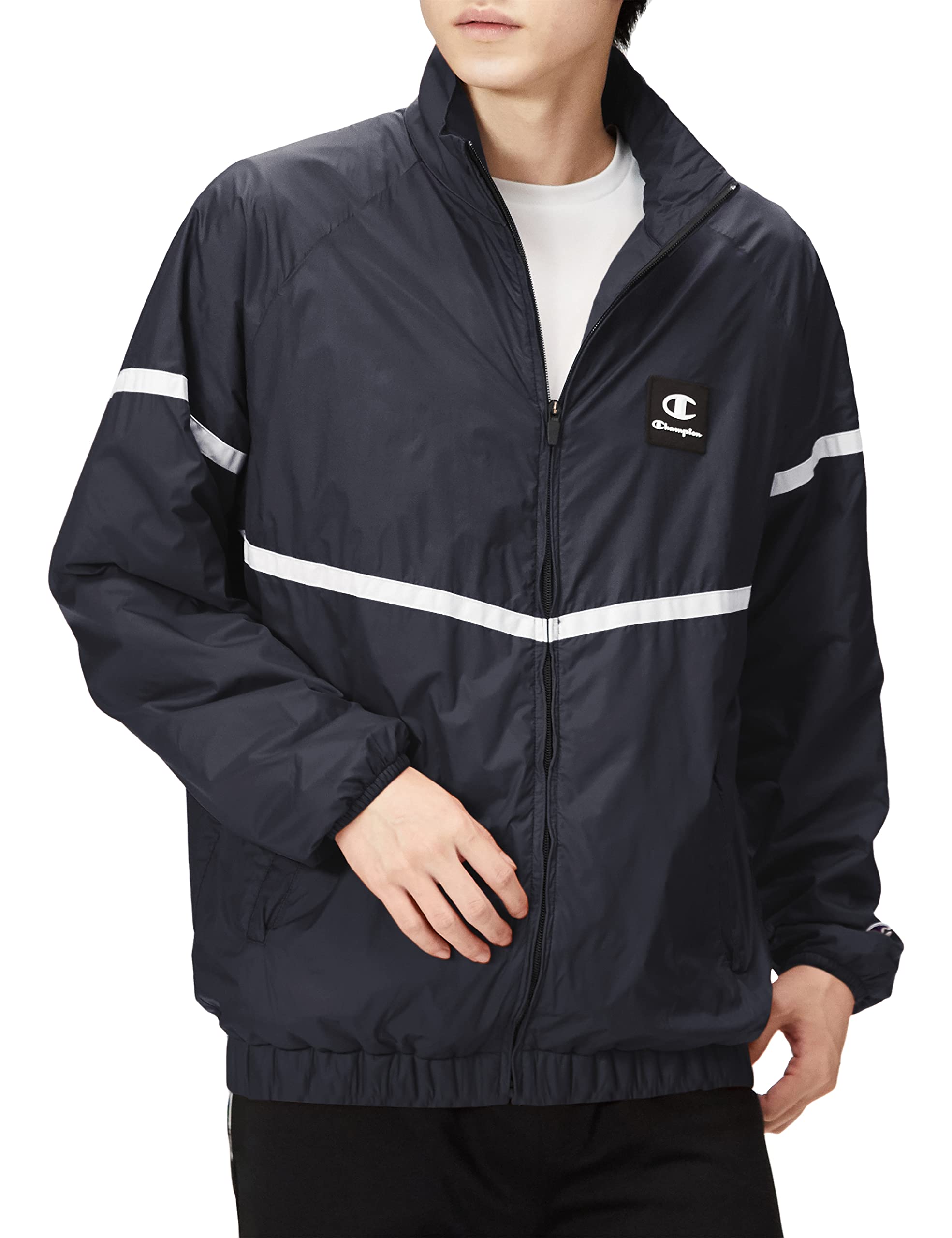 

Champion Куртка с длинным рукавом, теплая, ветрозащитная, на молнии, с логотипом C3-WSC02-090-XL Водоотталкивающая, с одной точкой чёрный