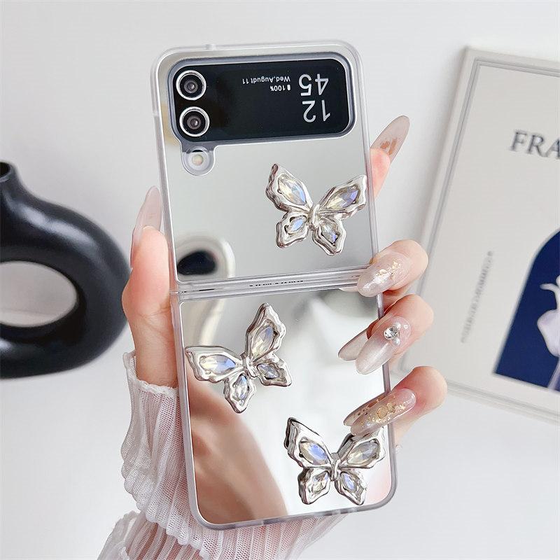 Samsung sammenleggbar telefonveske Høykvalitets 3D Butterfly Strap armbånd for Samsung ZFlip 5 ZFlip 4 ZFlip 3 All-inclusive fallbeskyttelsesdeksel