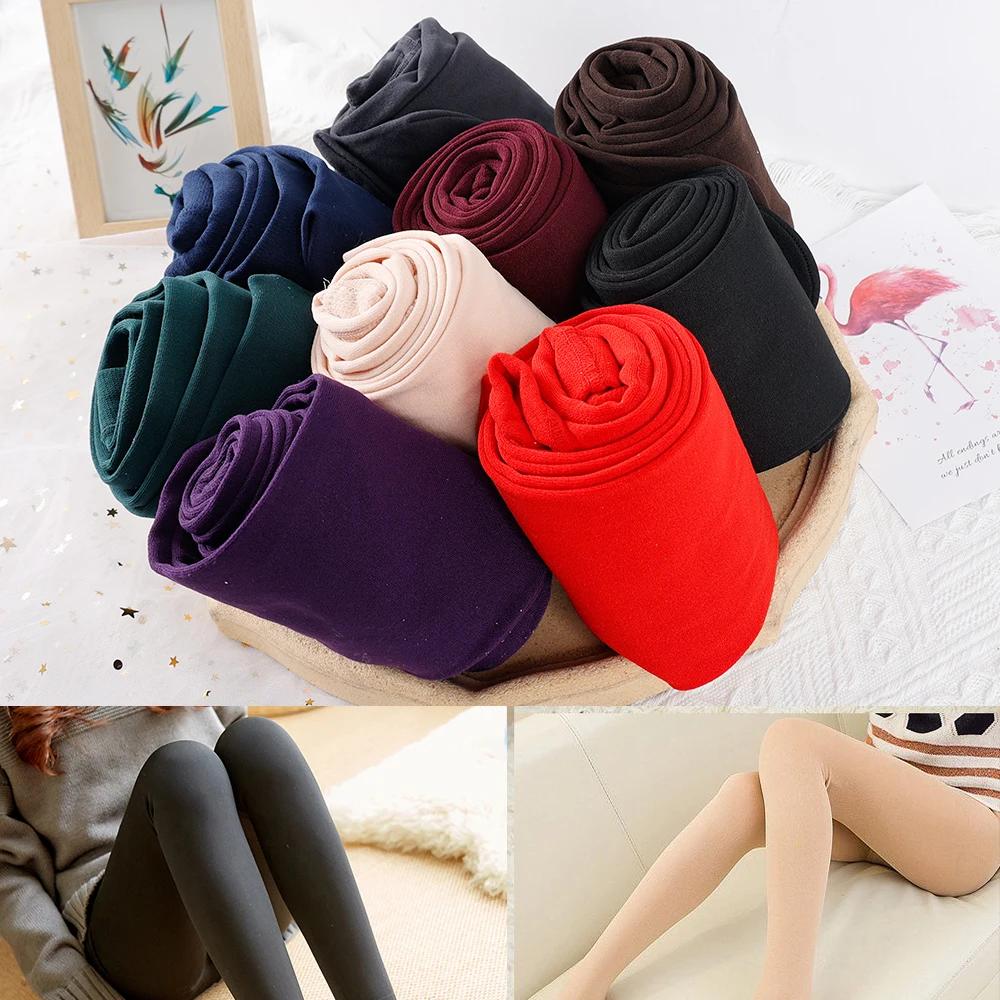 Woman Fleece Warm Pantyhose Winter Thicken Thermal Tights Sexy Solid Stockings Slim Elastic Velvet Pantyhose Female Leggings