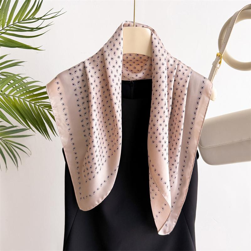 

Simple Cashew 70Cm Small Square Scarf Simulated Silk Silk Scarf Headscarf Spring And Summer Printed Scarf Scarf Professional Versatile Scarf 70*70cm