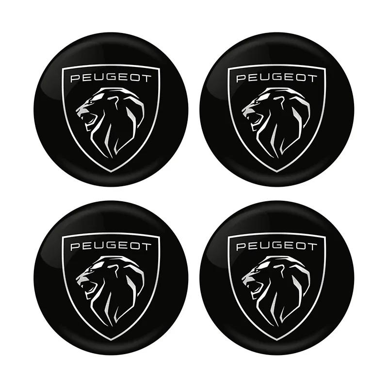 4Pcs Car Styling Wheel Hub Center Caps Stickers Rim Badge Cover For Peugeot 307 206 308 207 406 407 408